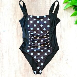 🔖Final Sale! Black & White Polka Dot One-Piece Swimsuit- Scoop Back
